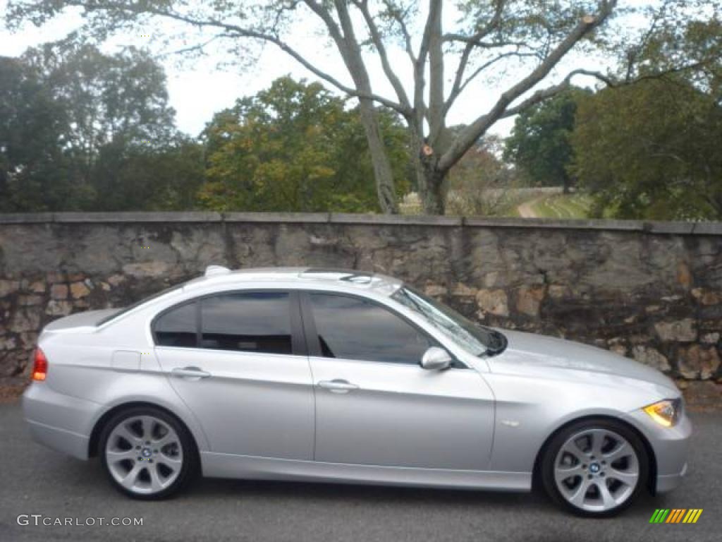 2007 3 Series 335i Sedan - Titanium Silver Metallic / Black photo #2