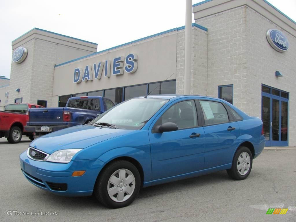2007 Focus ZX4 SE Sedan - Aqua Blue Metallic / Charcoal/Light Flint photo #1