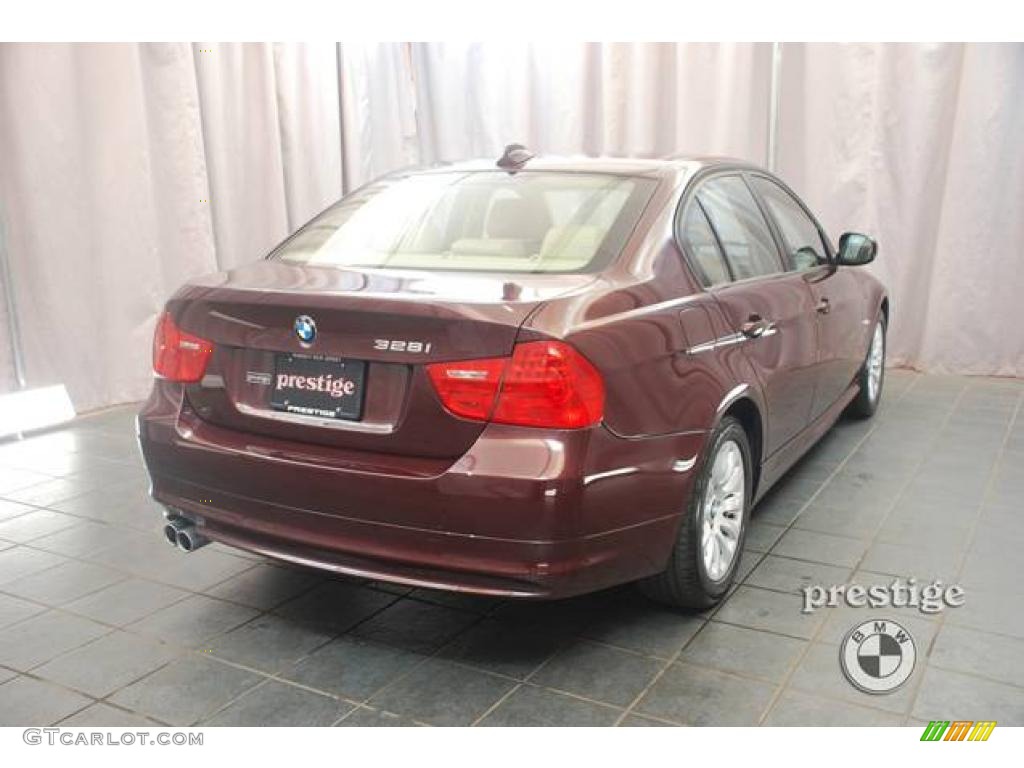 2009 3 Series 328xi Sedan - Barbara Red Metallic / Beige photo #2