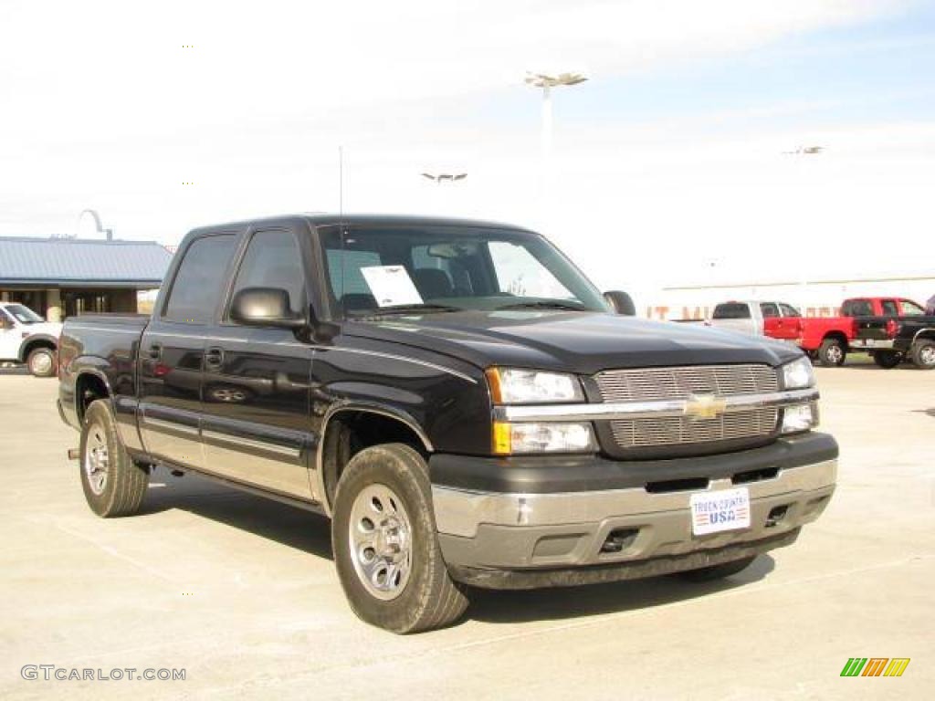 2005 Silverado 1500 LS Crew Cab 4x4 - Black / Dark Charcoal photo #3