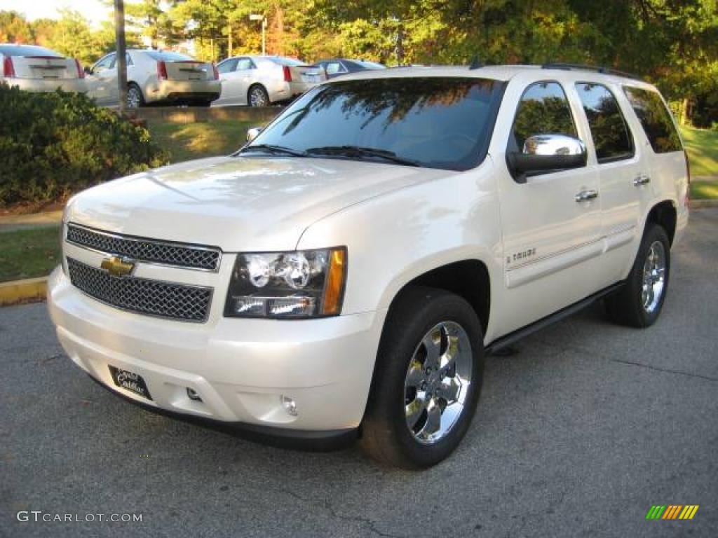 2008 Tahoe LTZ 4x4 - White Diamond Tricoat / Light Cashmere/Ebony photo #8