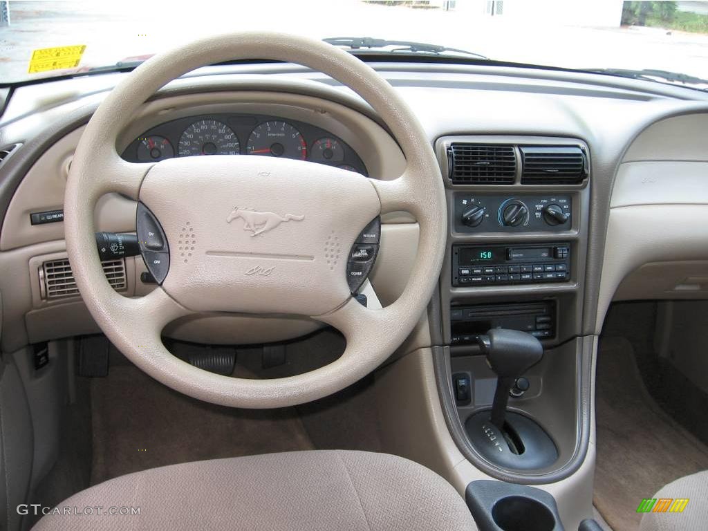 1999 Mustang V6 Convertible - Laser Red Metallic / Medium Parchment photo #12