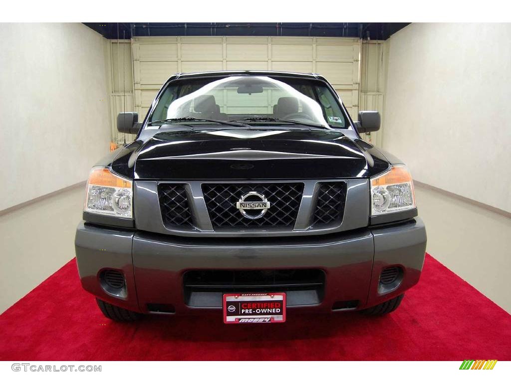 2008 Titan XE King Cab - Galaxy Black / Almond photo #14