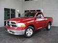 2010 Inferno Red Crystal Pearl Dodge Ram 1500 SLT Regular Cab  photo #2