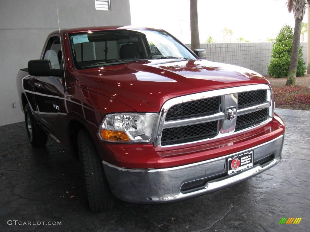 2010 Ram 1500 SLT Regular Cab - Inferno Red Crystal Pearl / Dark Slate/Medium Graystone photo #5