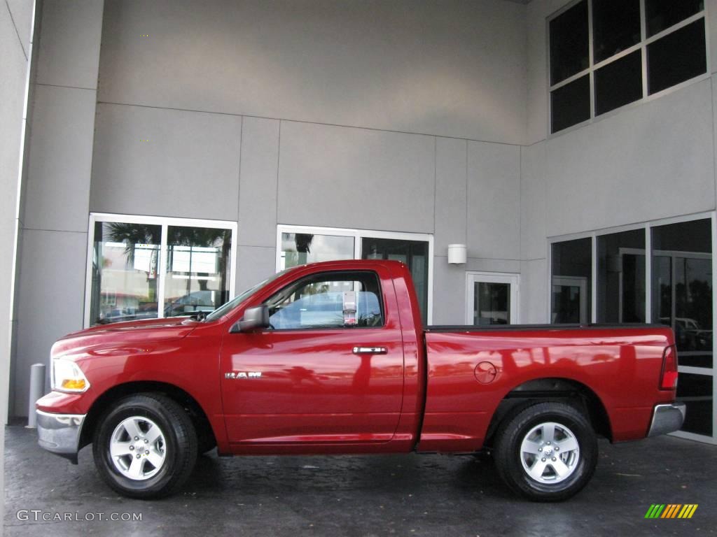 2010 Ram 1500 SLT Regular Cab - Inferno Red Crystal Pearl / Dark Slate/Medium Graystone photo #6