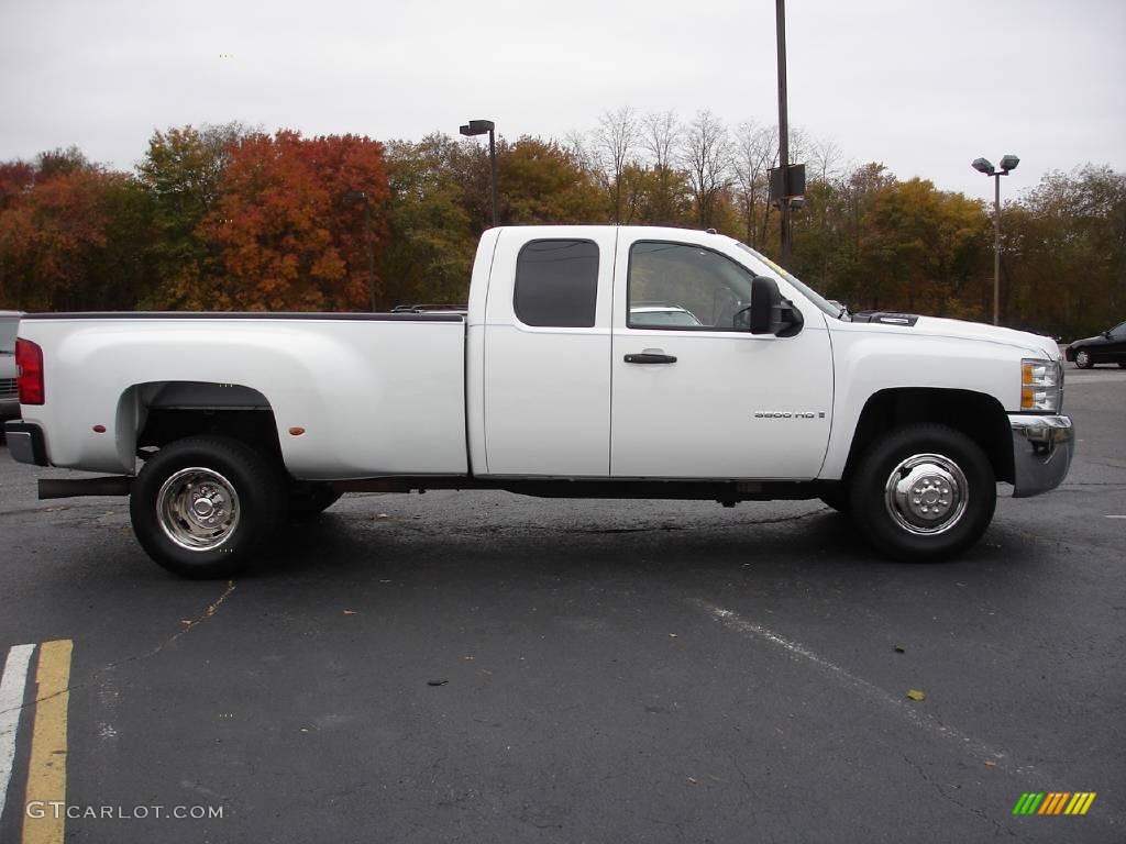 2008 Silverado 3500HD Work Truck Extended Cab Dually - Summit White / Light Titanium/Ebony photo #3