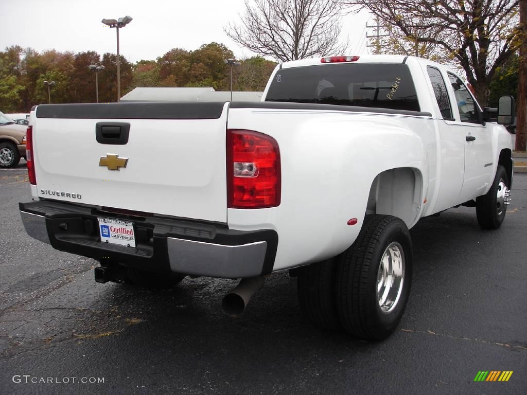 2008 Silverado 3500HD Work Truck Extended Cab Dually - Summit White / Light Titanium/Ebony photo #4