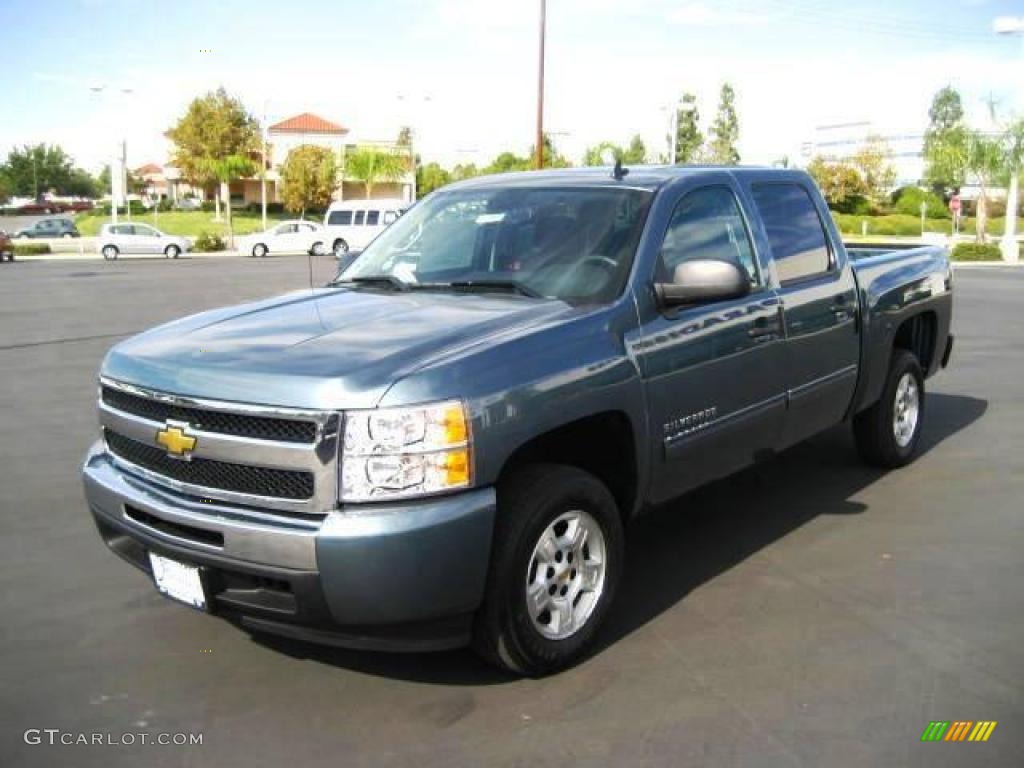 2009 Silverado 1500 LT Crew Cab - Blue Granite Metallic / Ebony photo #3