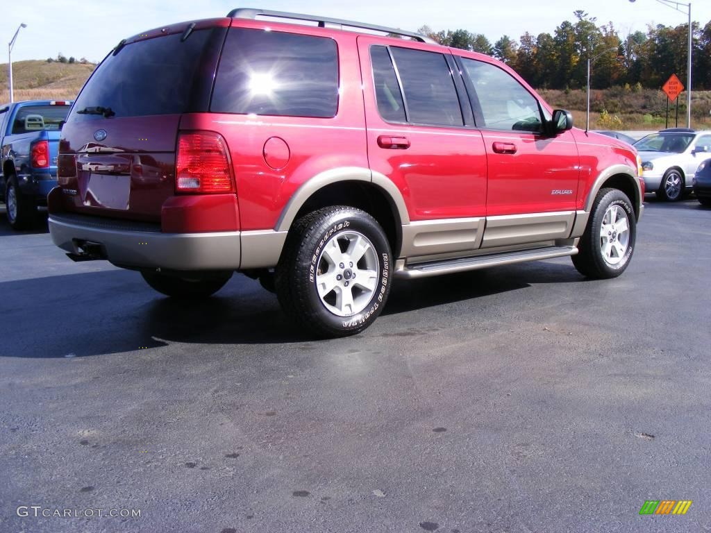 2004 Explorer Eddie Bauer 4x4 - Redfire Metallic / Medium Parchment photo #2