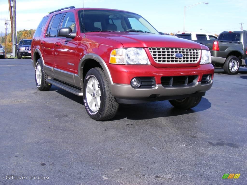 2004 Explorer Eddie Bauer 4x4 - Redfire Metallic / Medium Parchment photo #4