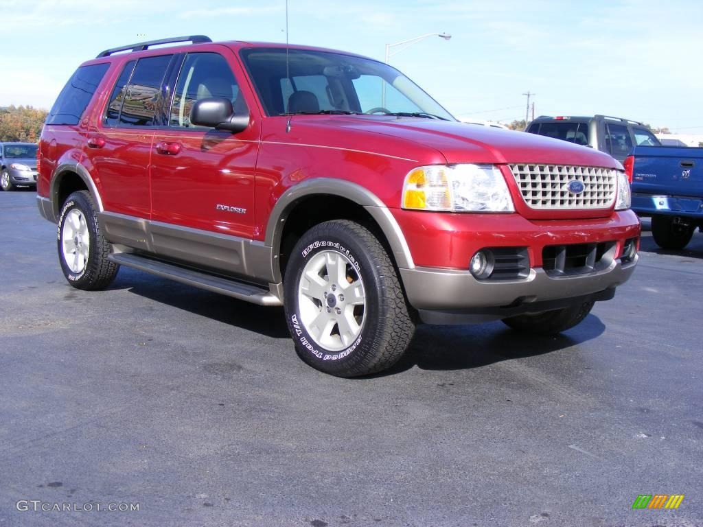 2004 Explorer Eddie Bauer 4x4 - Redfire Metallic / Medium Parchment photo #16