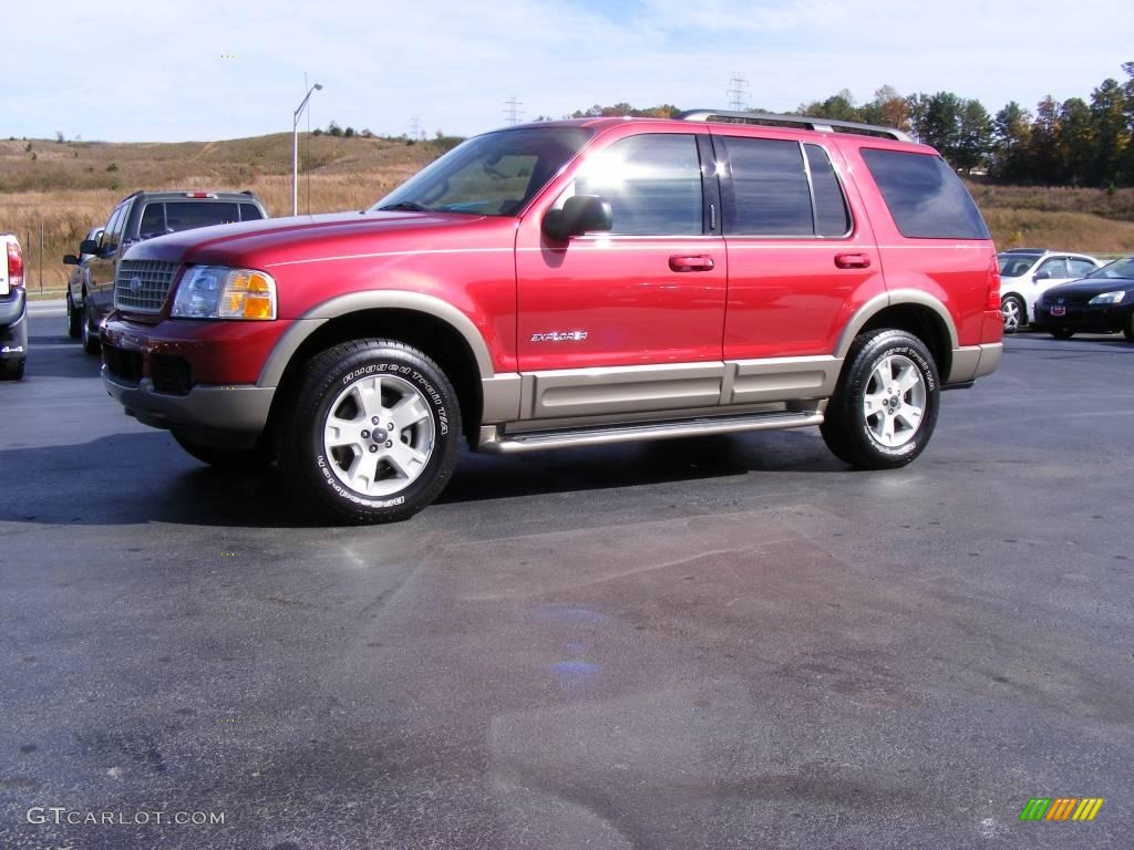 2004 Explorer Eddie Bauer 4x4 - Redfire Metallic / Medium Parchment photo #18
