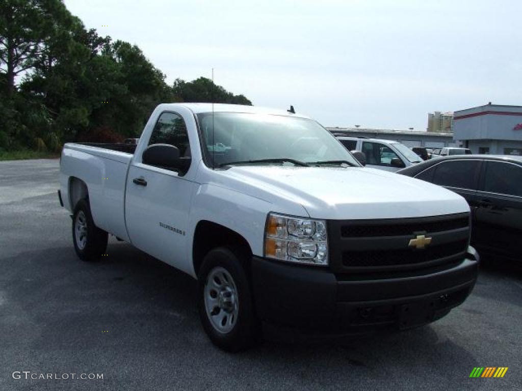 2008 Silverado 1500 Work Truck Regular Cab - Summit White / Dark Titanium photo #3