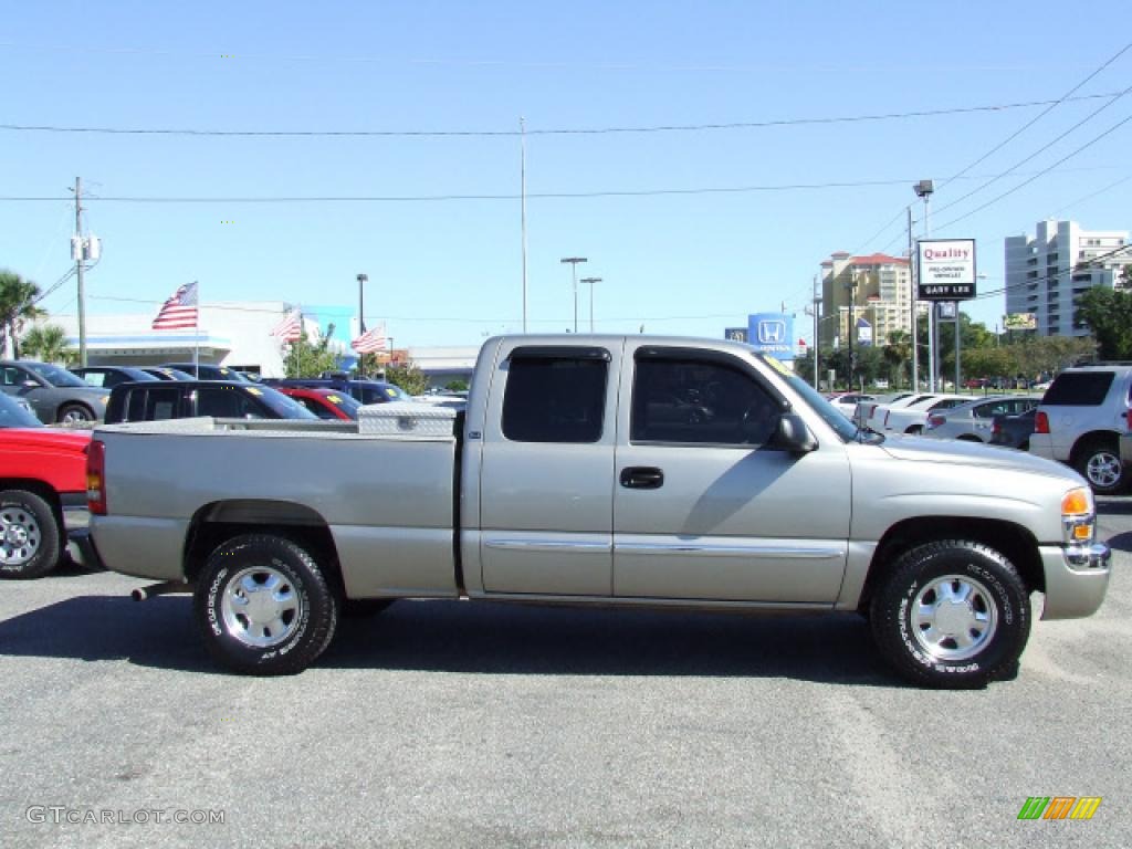 2003 Sierra 1500 SLE Extended Cab 4x4 - Pewter Metallic / Dark Pewter photo #4