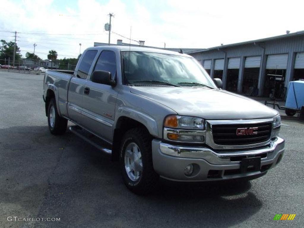 2006 Sierra 1500 SLT Extended Cab 4x4 - Silver Birch Metallic / Pewter photo #3