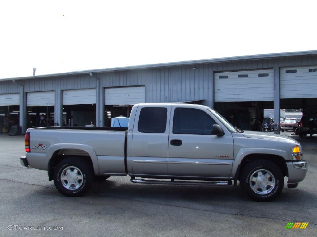 2006 Sierra 1500 SLT Extended Cab 4x4 - Silver Birch Metallic / Pewter photo #4