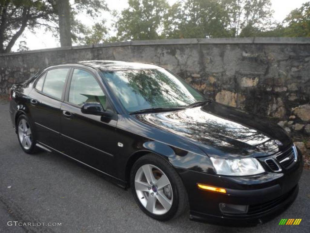 2007 9-3 Aero Sport Sedan - Black / Parchment/Black photo #1