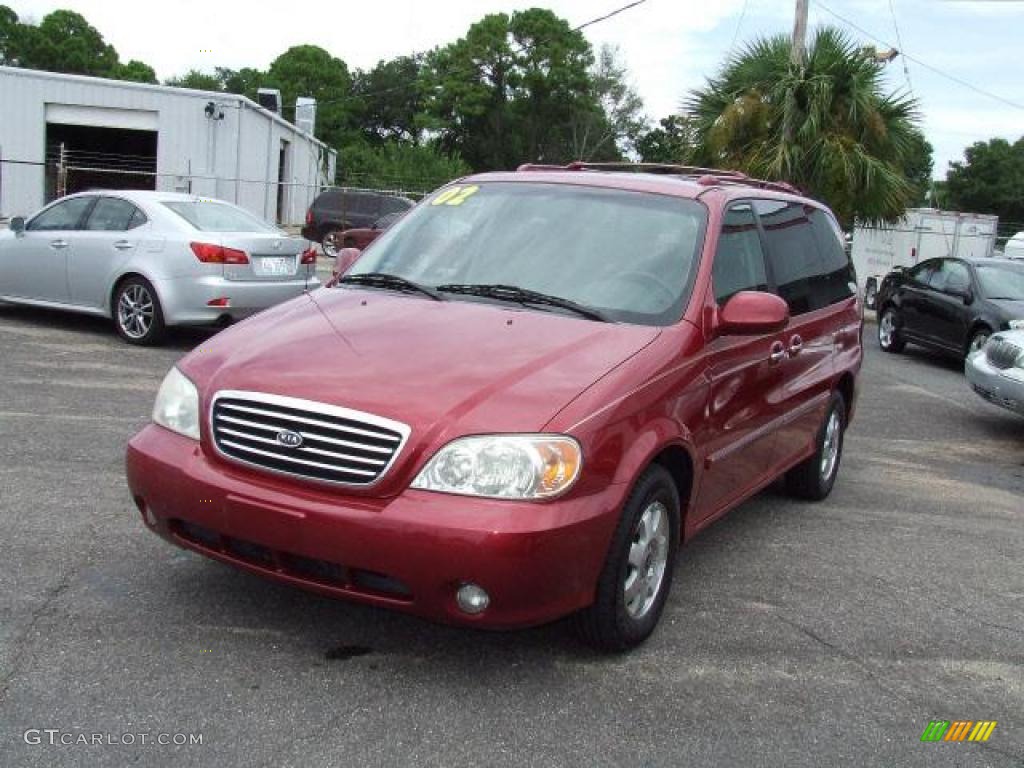 2002 Sedona EX - Ruby Red / Beige photo #1