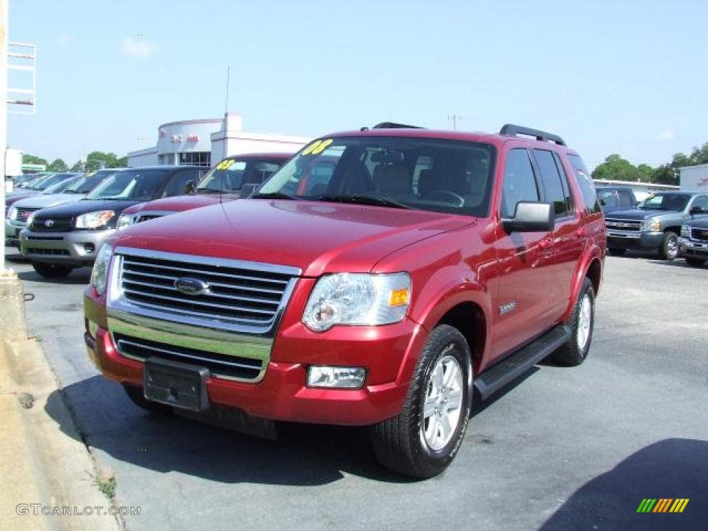 2008 Explorer XLT - Redfire Metallic / Black/Stone photo #1