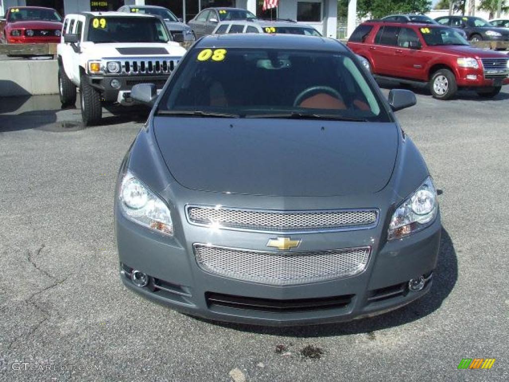 2008 Malibu LTZ Sedan - Dark Gray Metallic / Ebony/Brick Red photo #2