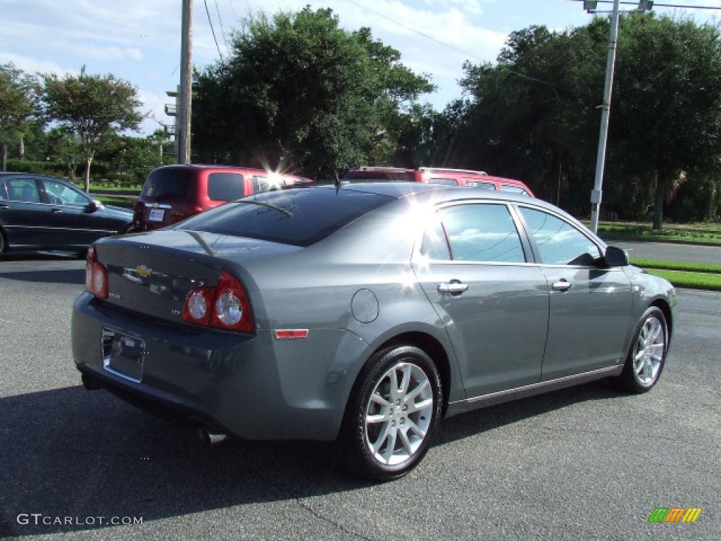 2008 Malibu LTZ Sedan - Dark Gray Metallic / Ebony/Brick Red photo #4