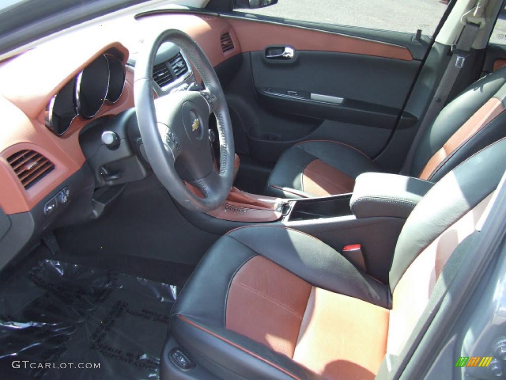 2008 Malibu LTZ Sedan - Dark Gray Metallic / Ebony/Brick Red photo #7