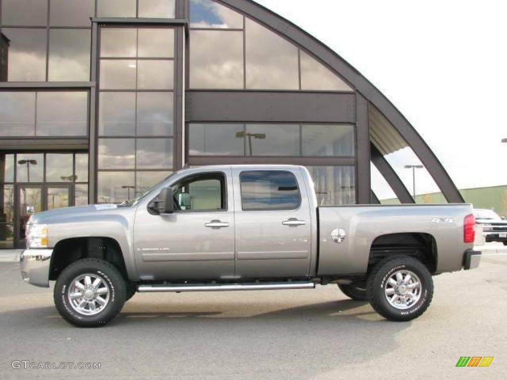 2008 Silverado 2500HD LT Crew Cab 4x4 - Graystone Metallic / Ebony Black photo #1