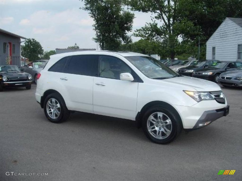 2007 MDX Technology - Aspen White Pearl / Taupe photo #4