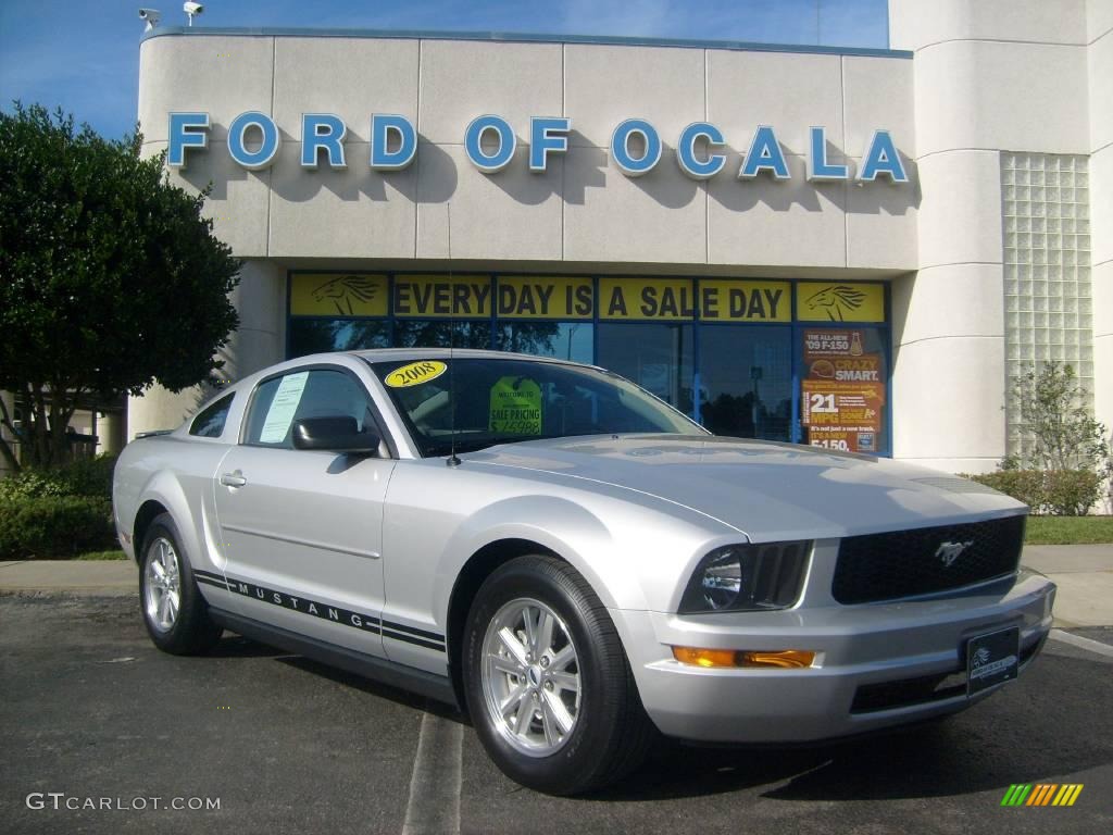 2008 Mustang V6 Deluxe Coupe - Brilliant Silver Metallic / Light Graphite photo #1