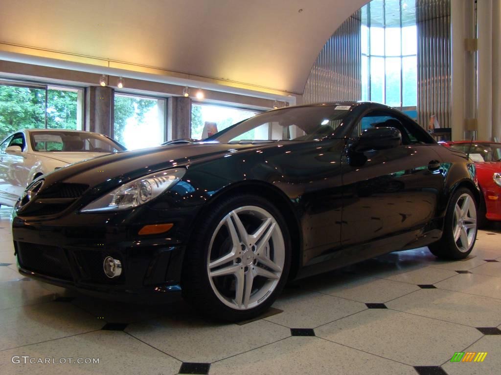 2009 SLK 55 AMG Roadster - Black / Black photo #1