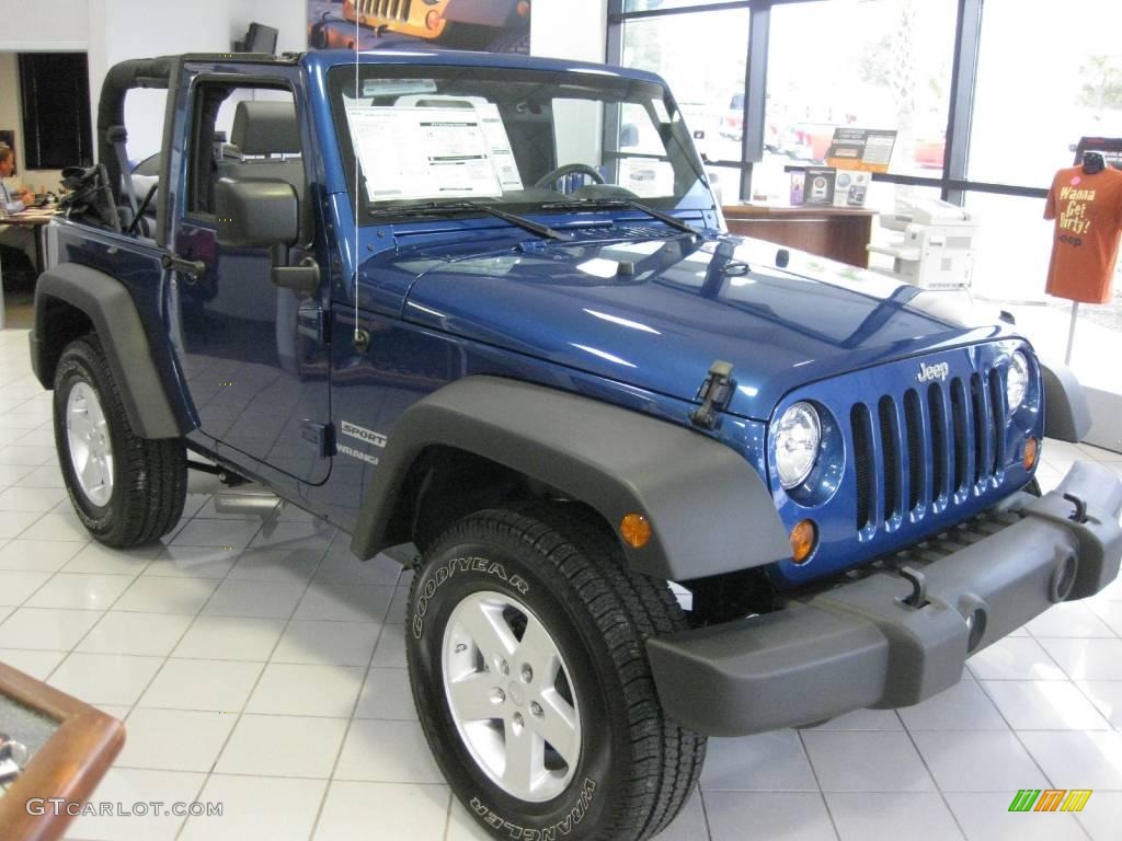 2010 Wrangler Sport 4x4 - Deep Water Blue Pearl / Dark Slate Gray/Medium Slate Gray photo #3