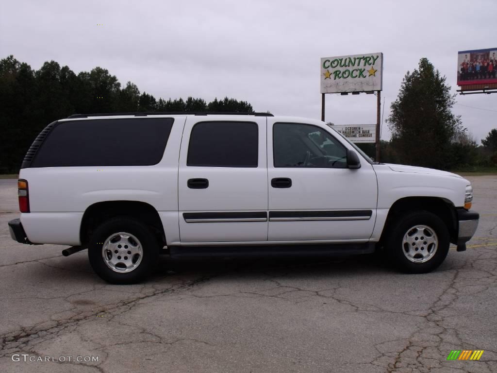 2005 Suburban 1500 LS - Summit White / Gray/Dark Charcoal photo #6