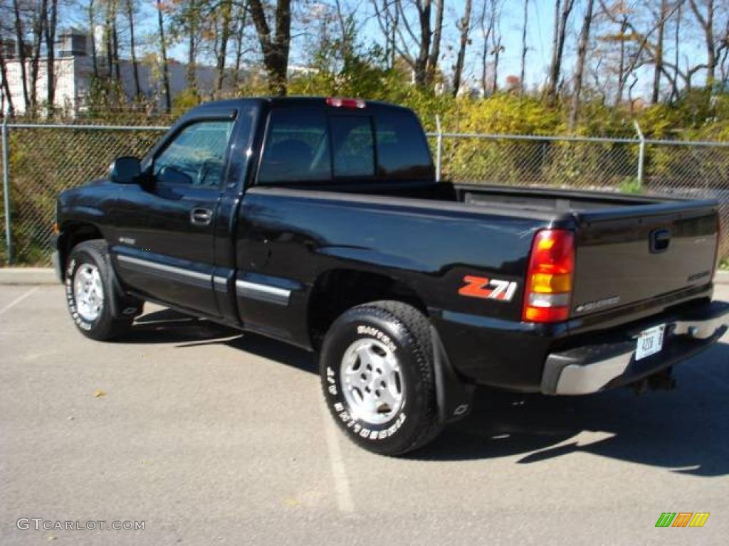 1999 Silverado 1500 LS Regular Cab 4x4 - Onyx Black / Medium Gray photo #3