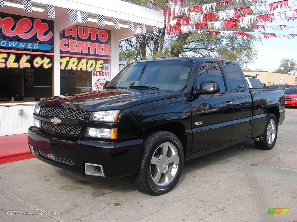 2004 Silverado 1500 SS Extended Cab AWD - Black / Dark Charcoal photo #2