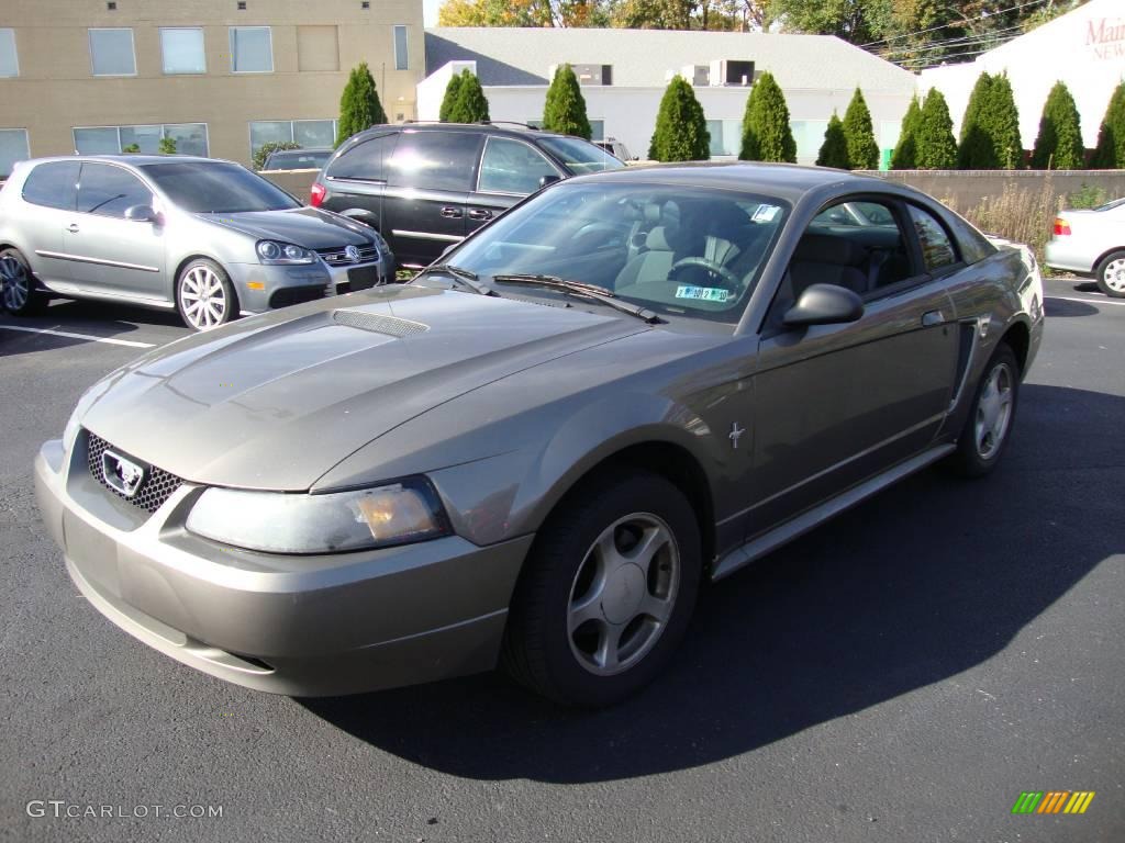 2002 Mustang V6 Coupe - Mineral Grey Metallic / Dark Charcoal photo #1