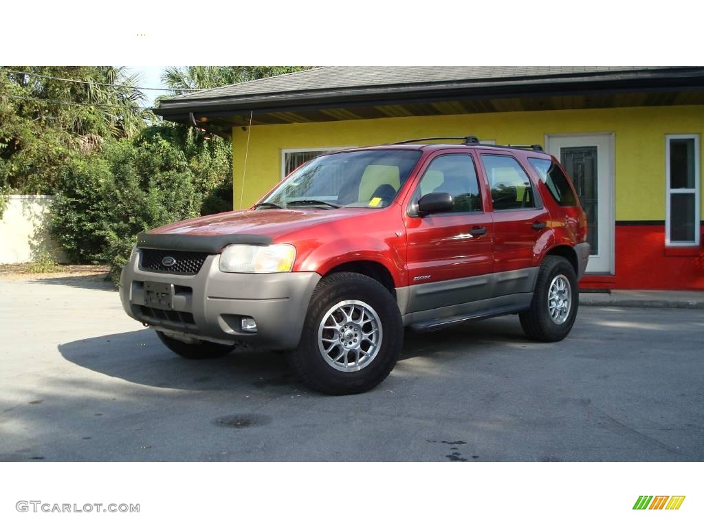 2001 Escape XLS V6 - Toreador Red Metallic / Medium Parchment Beige photo #1