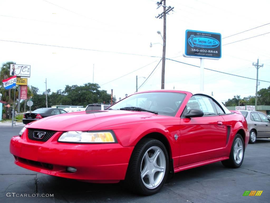 1999 Mustang GT Convertible - Rio Red / Oxford White photo #1