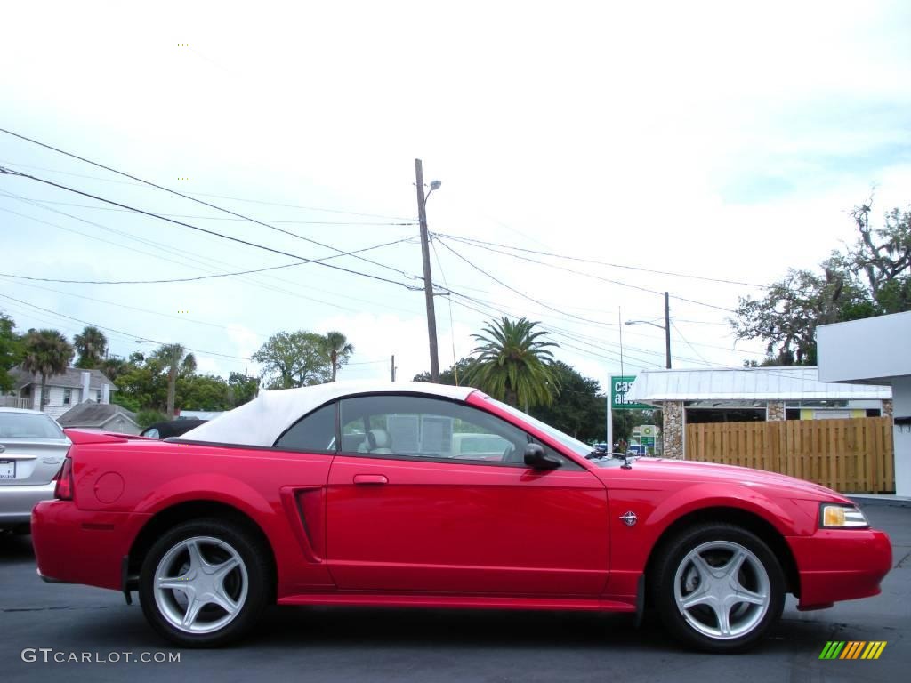 1999 Mustang GT Convertible - Rio Red / Oxford White photo #5