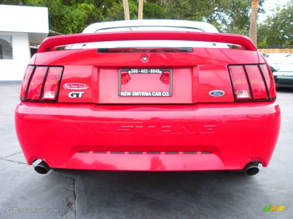 1999 Mustang GT Convertible - Rio Red / Oxford White photo #7