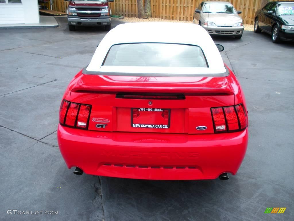 1999 Mustang GT Convertible - Rio Red / Oxford White photo #8