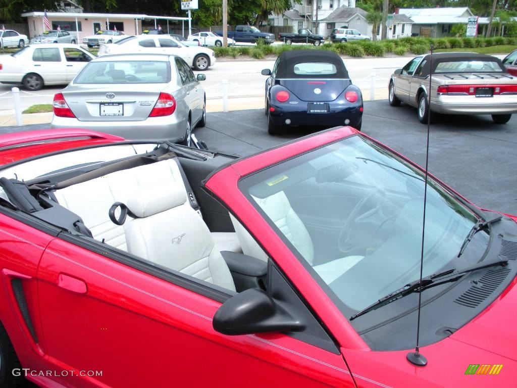 1999 Mustang GT Convertible - Rio Red / Oxford White photo #14