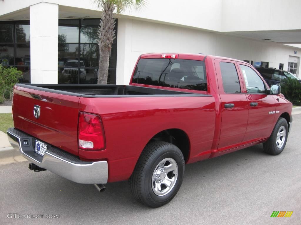 2010 Ram 1500 ST Quad Cab - Inferno Red Crystal Pearl / Dark Slate/Medium Graystone photo #5