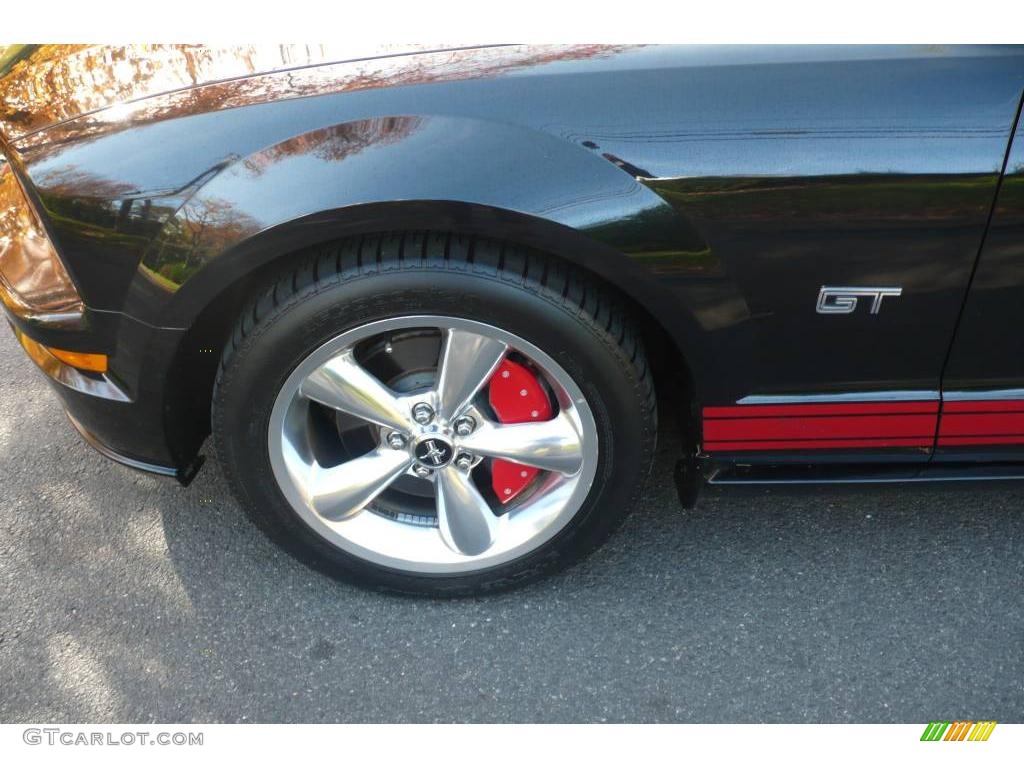 2006 Mustang GT Premium Convertible - Black / Red/Dark Charcoal photo #11