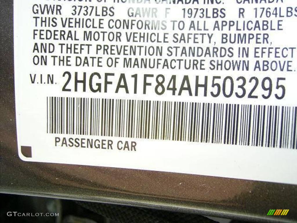 2010 Civic EX Sedan - Urban Titanium Metallic / Beige photo #11