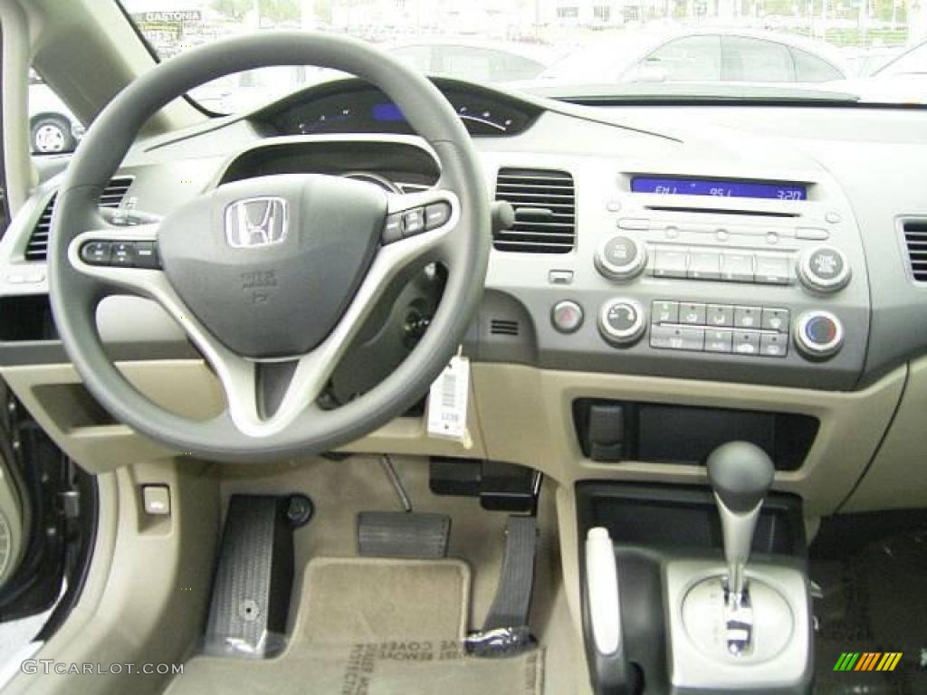 2010 Civic EX Sedan - Urban Titanium Metallic / Beige photo #22