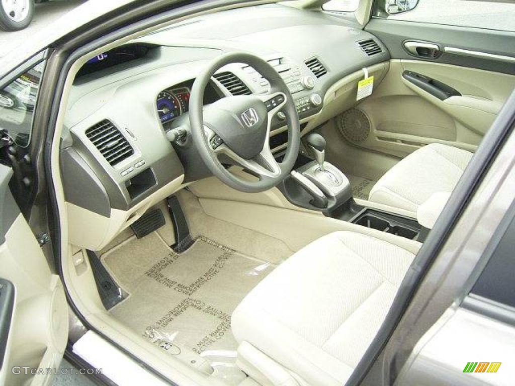 2010 Civic EX Sedan - Urban Titanium Metallic / Beige photo #28