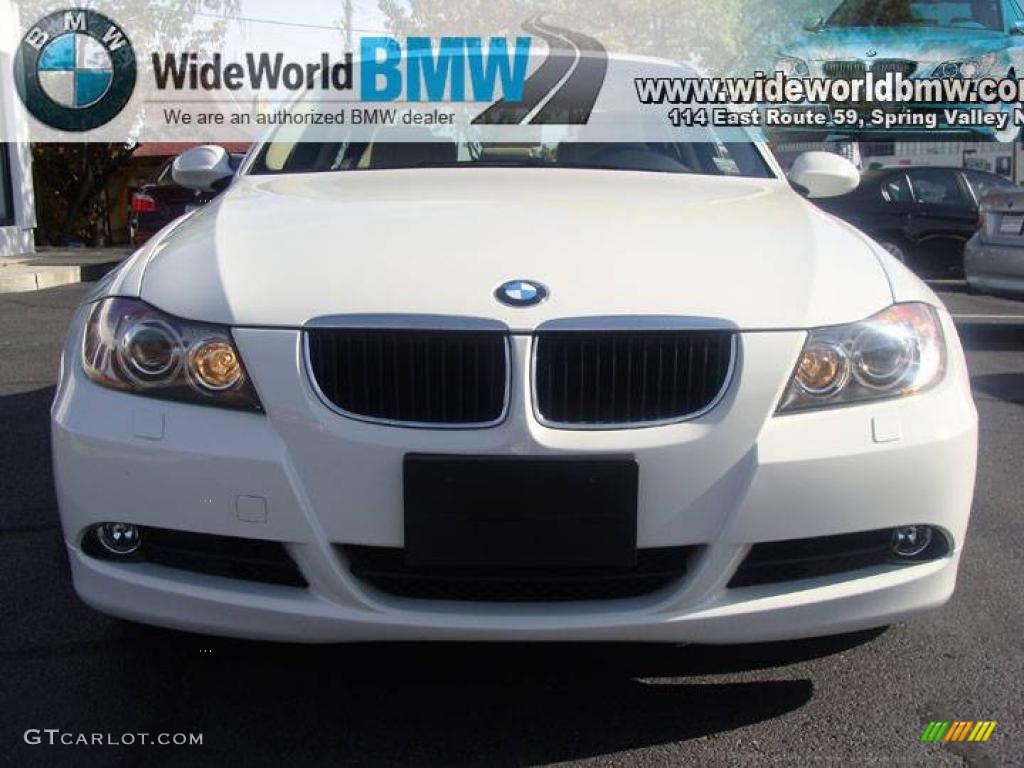 2007 3 Series 328xi Sedan - Alpine White / Beige photo #2