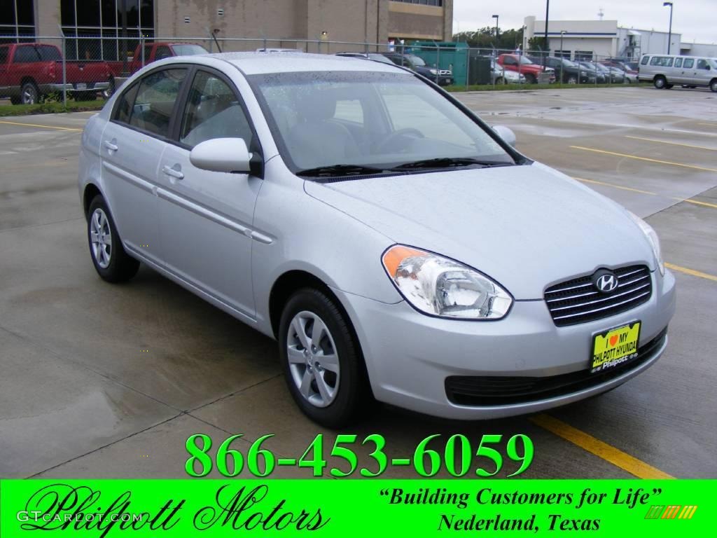 2008 Accent GLS Sedan - Platinum Silver / Gray photo #1