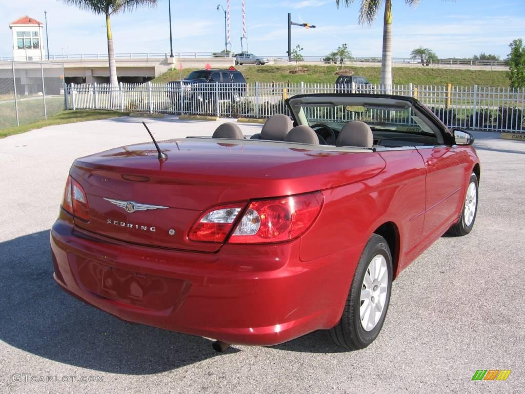 2008 Sebring LX Convertible - Inferno Red Crystal Pearl / Dark Slate Gray/Light Slate Gray photo #13